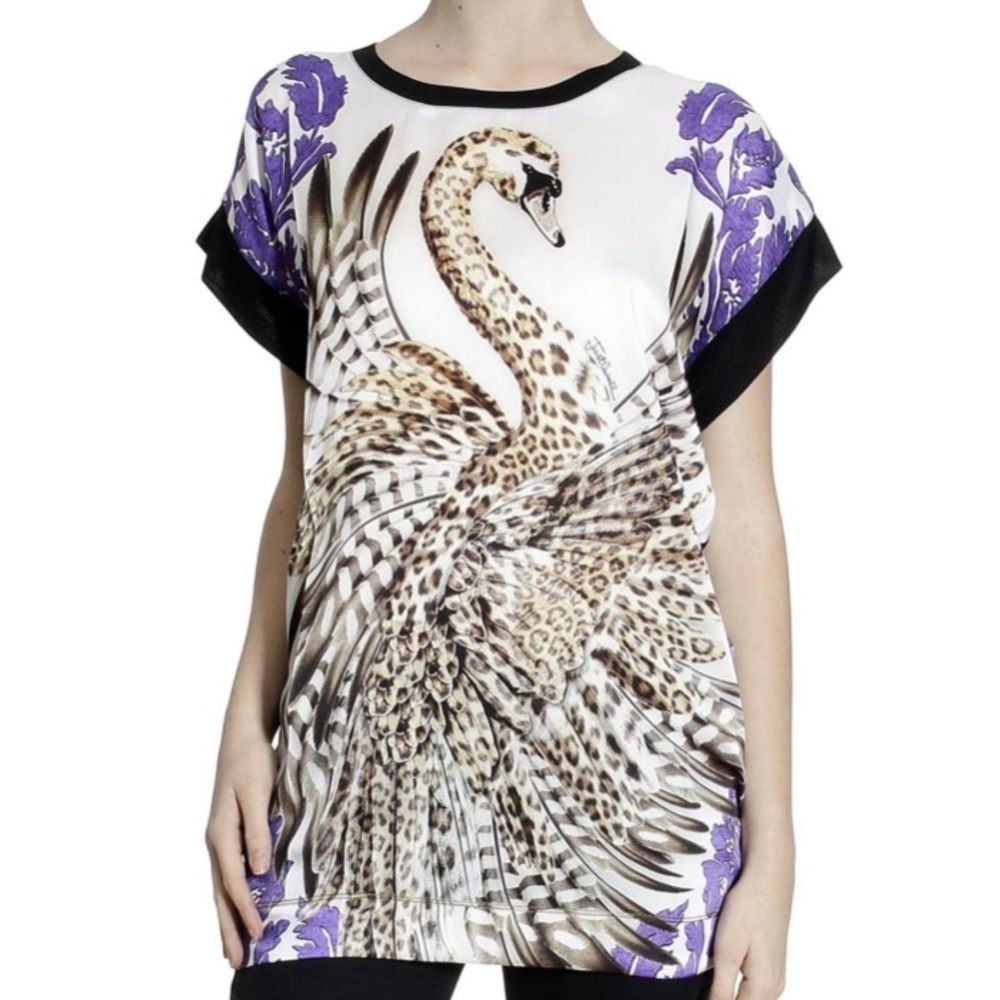 Just Cavalli NWT Animal Print Short Sleeve Top Size Medium